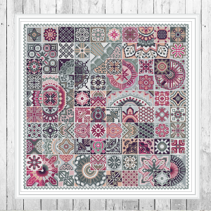 Sampler Squares Cross Stitch Pattern Mosaic Embroidery PDF 106