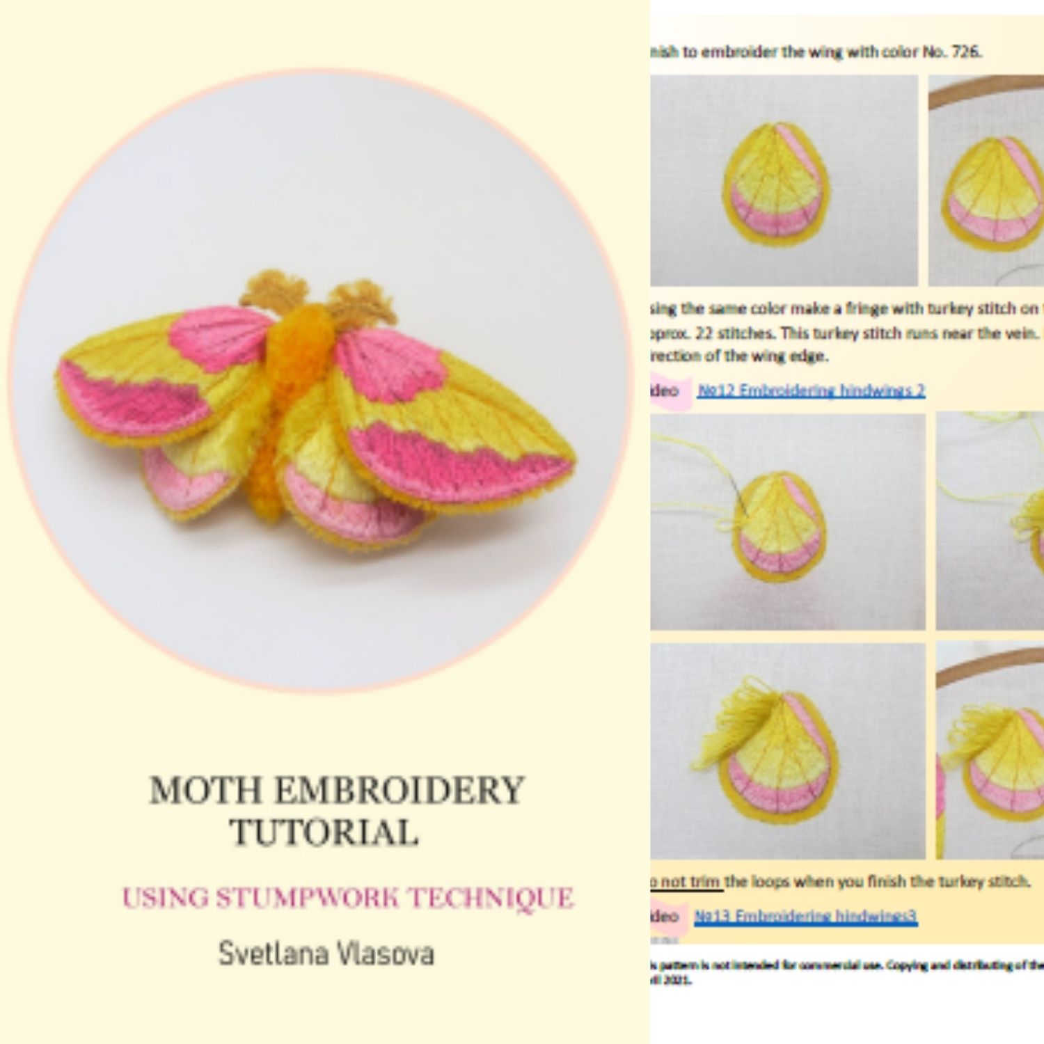 Rosy Maple Moth Hair Clip