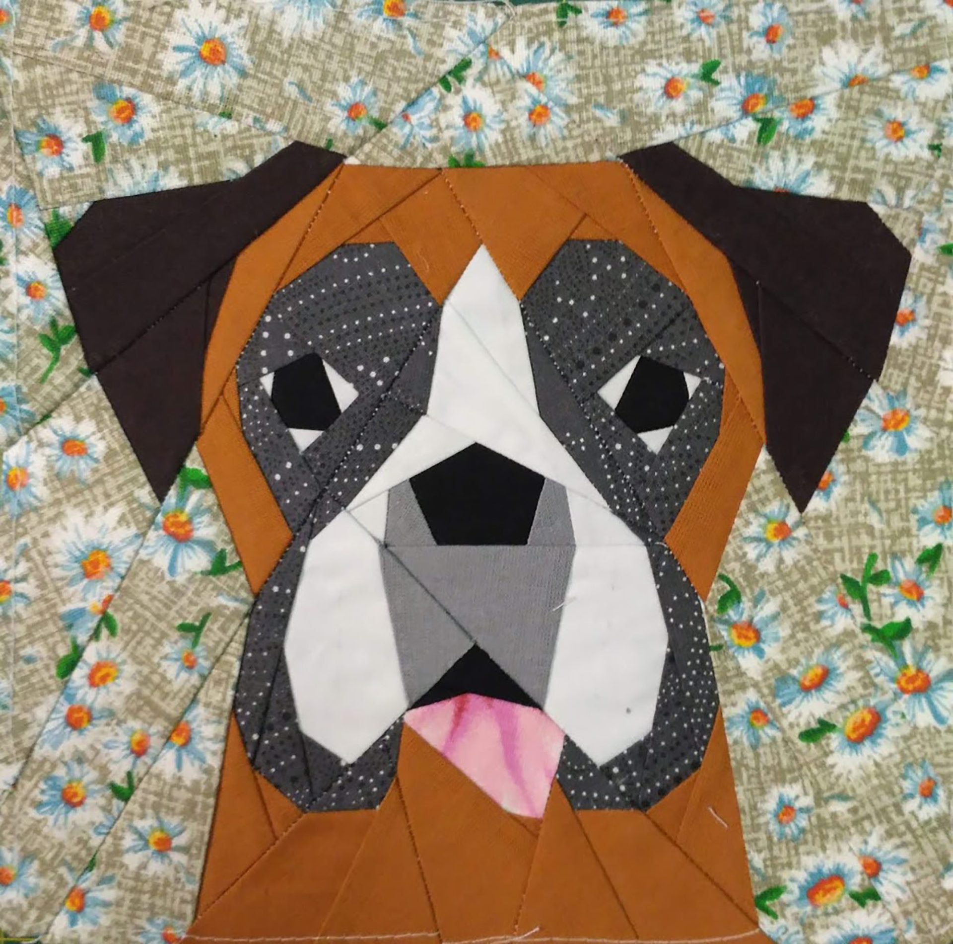 Boxer dog Quilt Block PDF Pattern # 2 (fullface) 6 Boxer dog Quilt Block PDF Pattern # 2 (fullface) - Image 6
