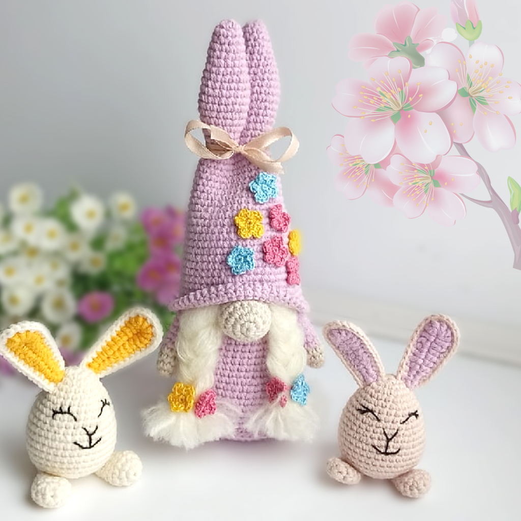 Crochet Easter gnome and bunny pattern, amigurumi Easter decor 2 This crochet pattern can be used to make cute Easter gnomes and Easter bunnies. The template contains a large number of photos of the process. The toy "Easter gnomes" will be a wonderful Easter decoration for your home, as well as an original gift for a holiday.