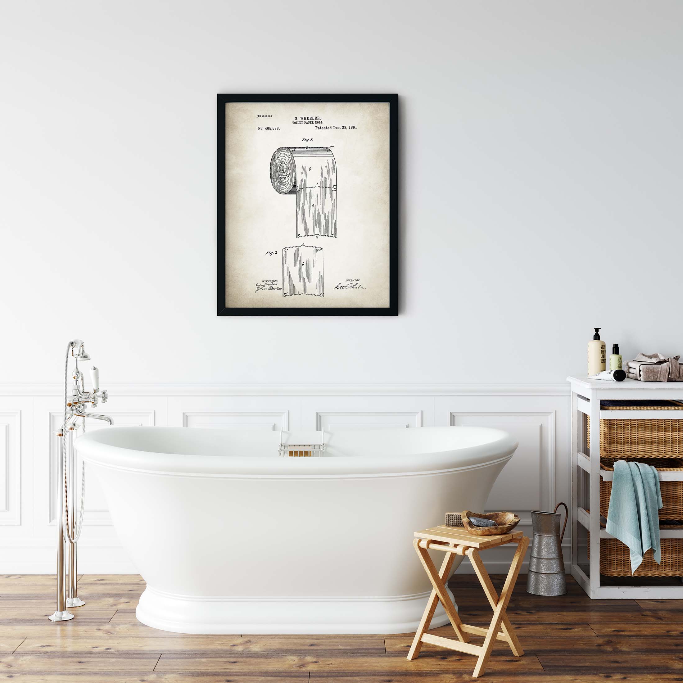 Toilet Paper Patent Poster, Instant Download 2 Toilet Paper