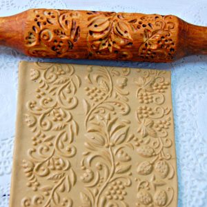 Rolling pins with flowers,rubber stamp for clay - Crealandia