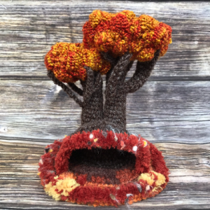 tree, knitted trees, small forest, Montessor knitted farms, forest knitted