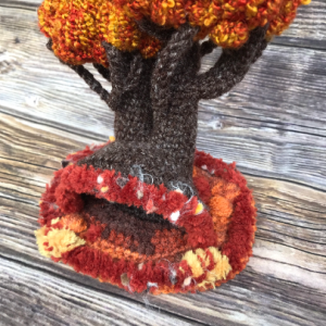 tree, knitted trees, small forest, Montessor knitted farms, forest knitted