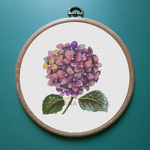 Hydrangea Cross Stitch Pattern PDF, Flower Cross Stitch, Summer Cross Stitch