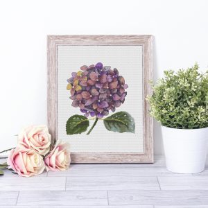 Hydrangea Cross Stitch Pattern PDF, Flower Cross Stitch, Summer Cross Stitch