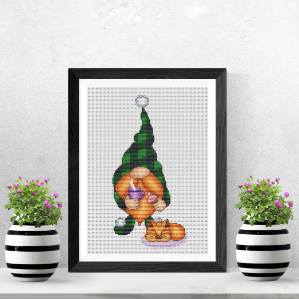 plaid gnome cross stitch pattern pdf
