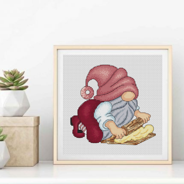 baker gnome cross stitch pattern