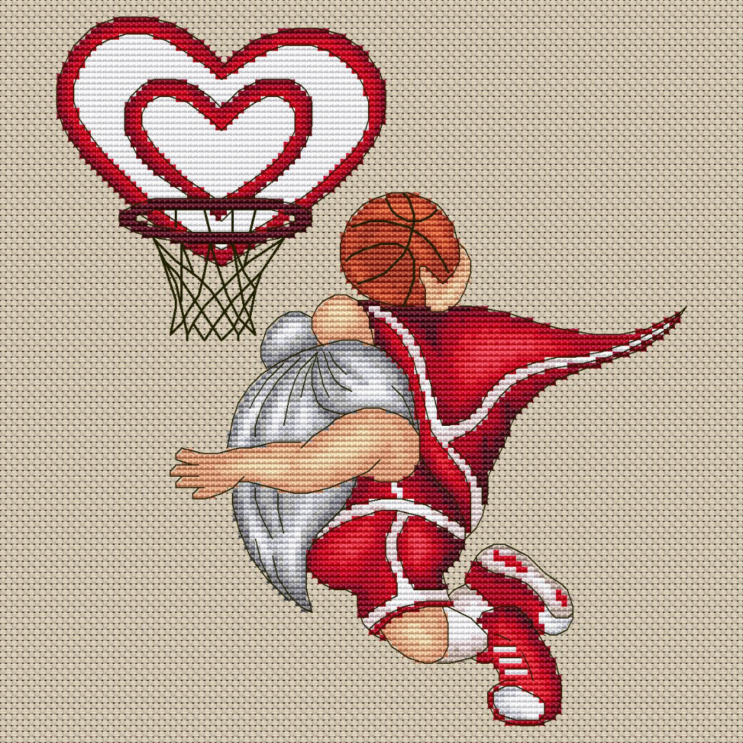Gnome cross stitch pattern PDF, basketball gnome, sport gnome 4 sport cross stitch