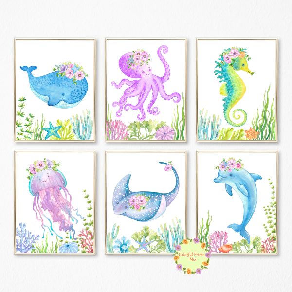 Nautical Nursery Art, Baby Sea Animal, Under The Sea Prints