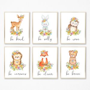 Woodlands Animal Nursery Prints, Forest Nursery Decor