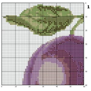 Plum cross stitch pattern