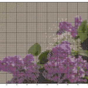 Lilac bouquet cross stitch pattern