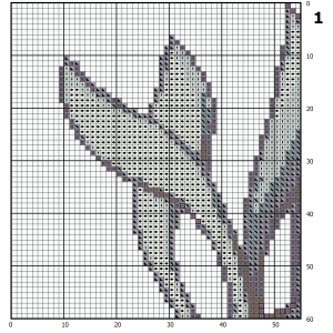 Bunnies in love cross stitch pattern