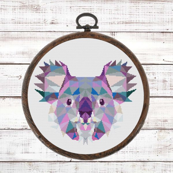 geometric koala cross stitch