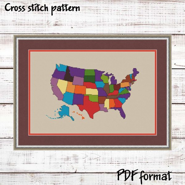 USA Map Cross Stitch