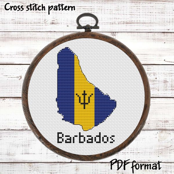Barbados Map Cross Stitch pattern