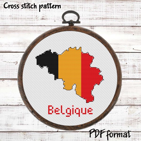 Belgium Map Cross Stitch pattern