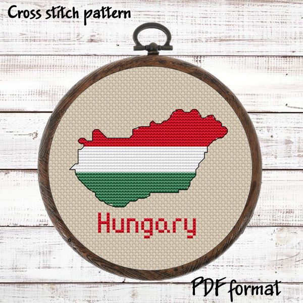 Hungary Map Cross Stitch pattern