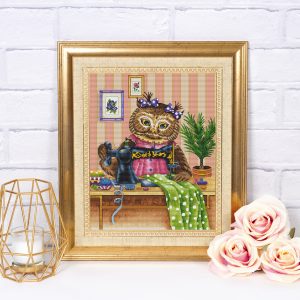 Owl The Seamstress Cross Stitch Pattern PDF Cozy Cross Stitch Handmade