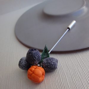 Magic brooch pin, Blueberry and wildberry brooch, Berry brooch