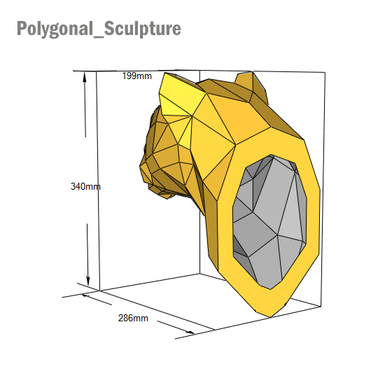 3D Lioness Head PDF Template DIY Papercraft 4 LIONESS TROPHY PDF TEMPLATE