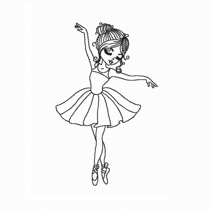 Machine embroidery design ballerina 4 Machine embroidery design ballerina pes jef dst