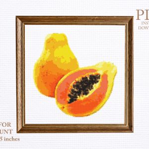 Papaya cross stitch pattern