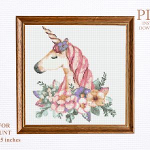 Unicorn cross stitch pattern PDF