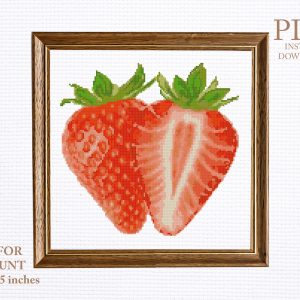 Strawberry cross stitch pattern