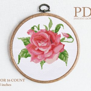 Flower rose cross stitch pattern