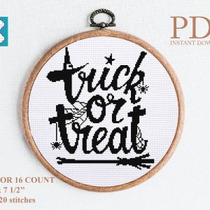 Trick or treat cross stitch pattern