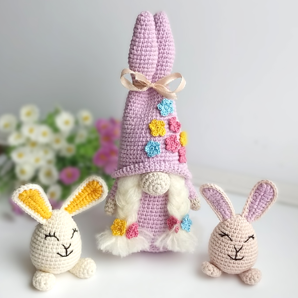 Crochet Easter gnome and bunny pattern, amigurumi Easter decor 7 This crochet pattern can be used to make cute Easter gnomes and Easter bunnies. The template contains a large number of photos of the process. The toy "Easter gnomes" will be a wonderful Easter decoration for your home, as well as an original gift for a holiday.