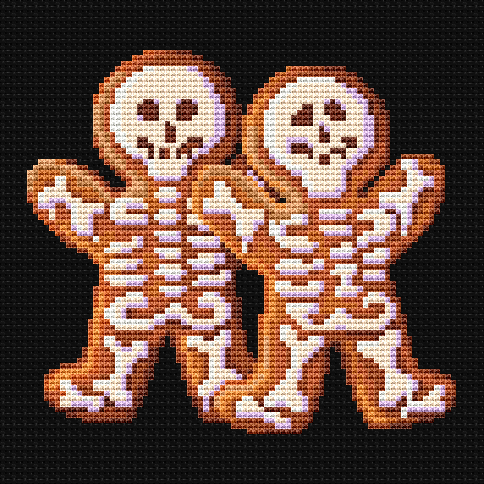 Skeleton Cookies cross stitch pattern
