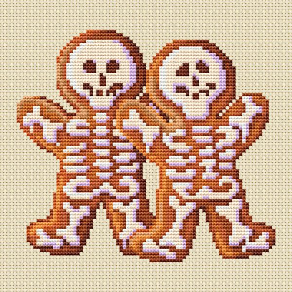 Skeleton Cookies cross stitch pattern