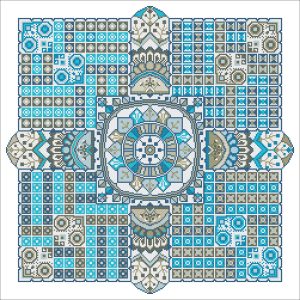 Cross Stitch Patter Geometric Arabic Squares