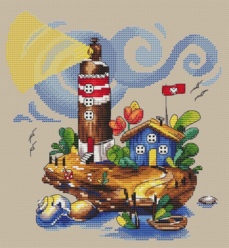 Lighthouse Cross Stitch Pattern, Seascape cross stitch 4 Lighthouse Cross Stitch Pattern, Seascape cross stitch - Image 4