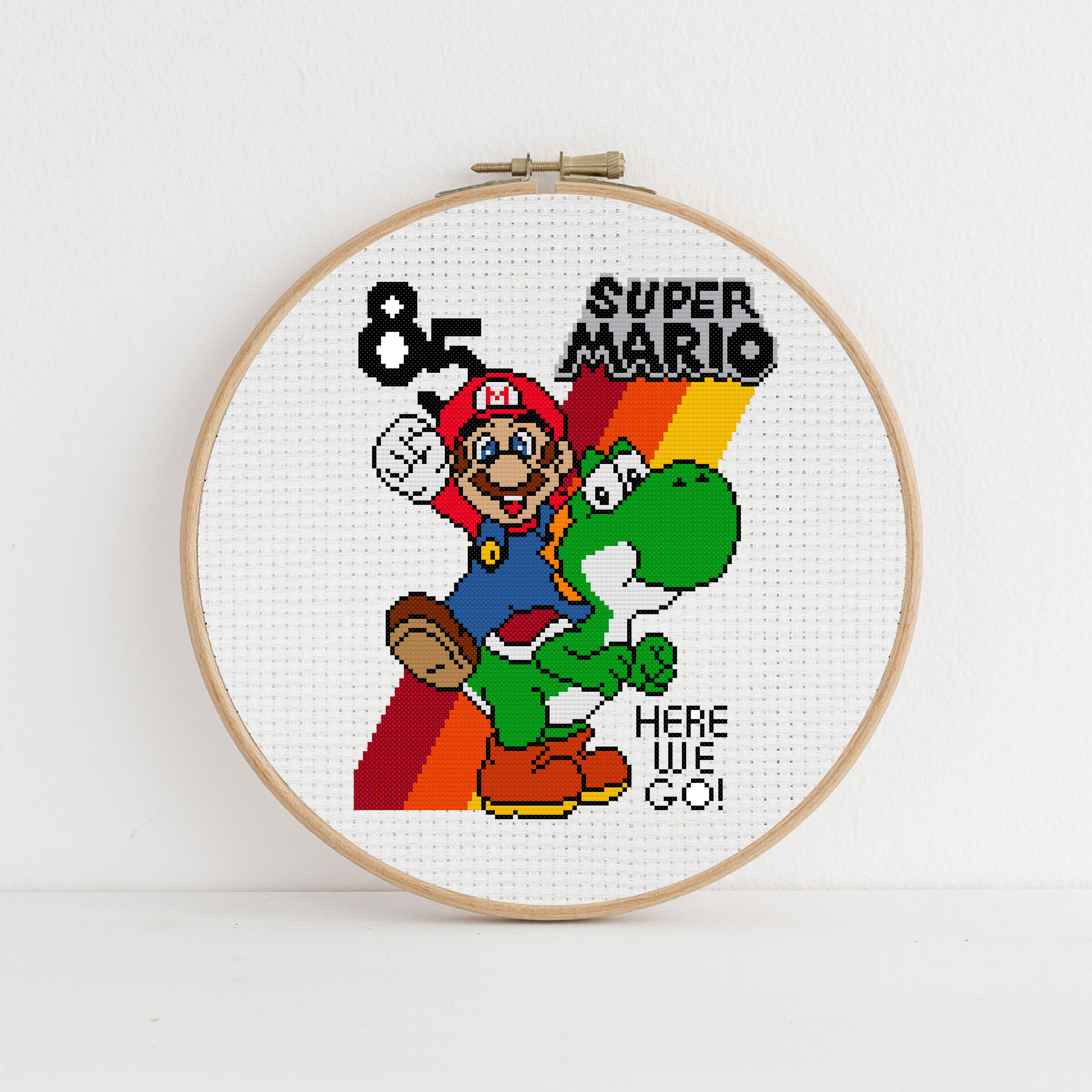 Mario cross stitch pattern PDF. Mario and Yoshi cross stitch 6 Mario cross stitch pattern.