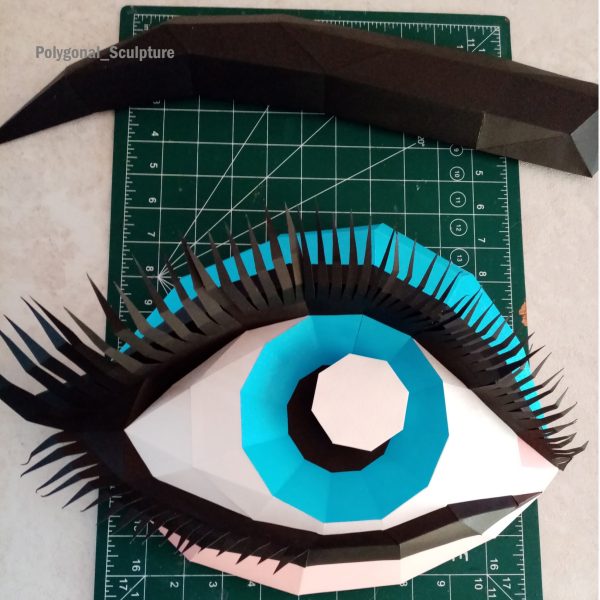 En A4 Eye and eyebrow Polygonal Sculpture