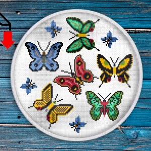 Butterflies pattern Cross stitch pdf Modern cross stitch insect