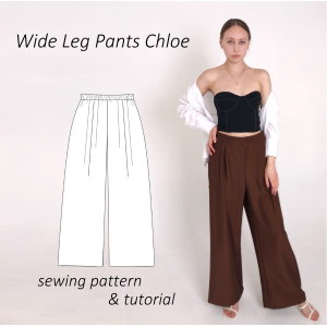 Wide leg palazzo pants sewing pattern PDF and tutorial easy