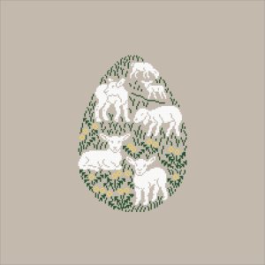 Easter egg cross stitch pattern, Easter Sheep Egg