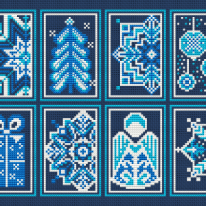 Christmas cross stitch pattern Gift tags New Year Tags 146