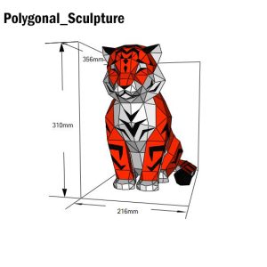 En A4 30 cm Tiger Polygonal Sculpture