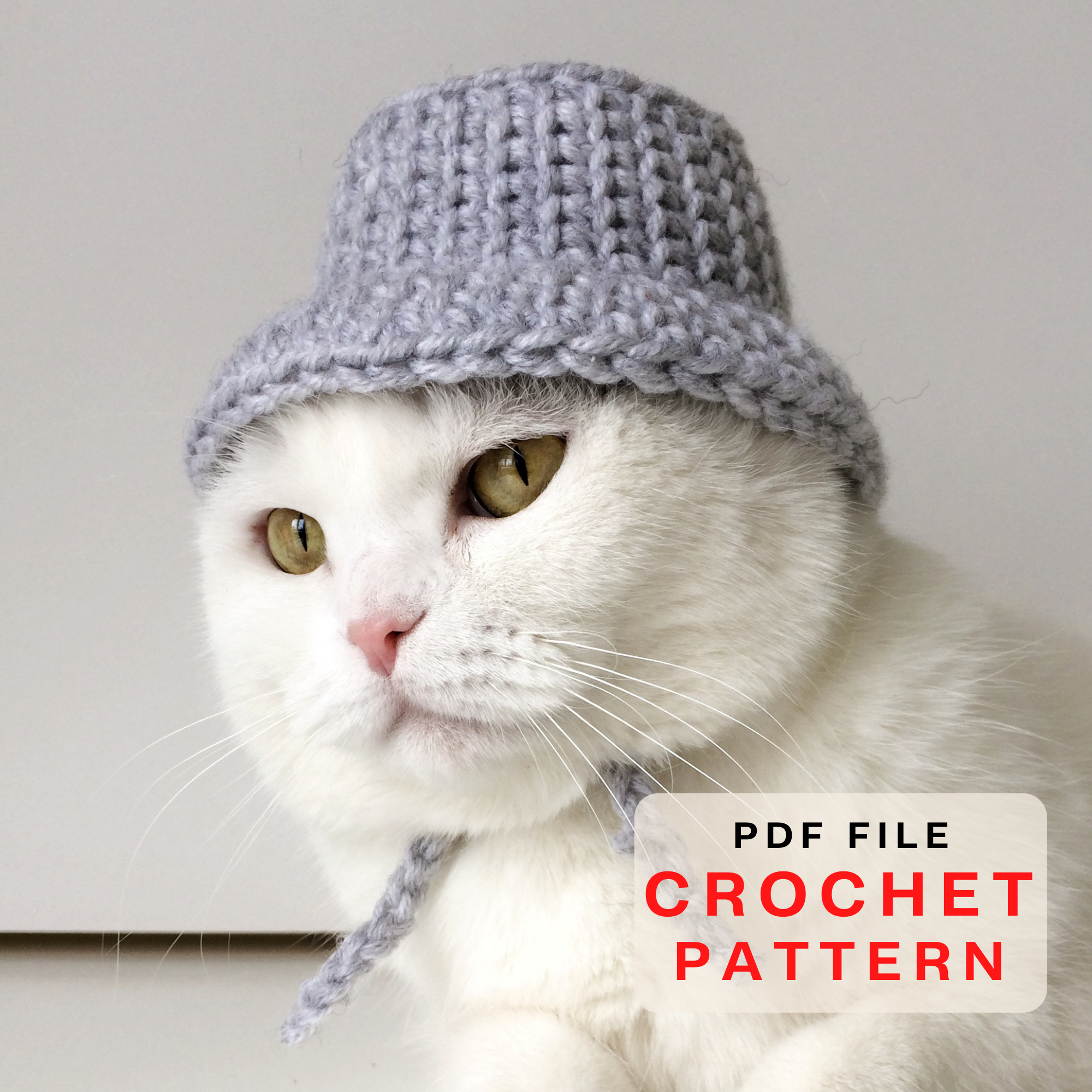 Bucket hat for cat Easy Crochet pattern Cat hat Easter hat