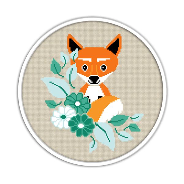 Fox cross stitch pattern