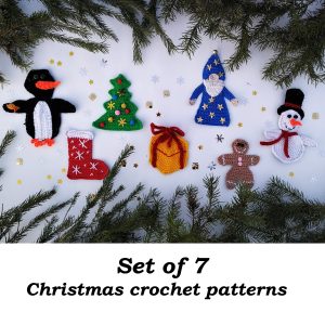 Maison 884 Crochet Christmas applique pattern, Christmas crochet applique pattern, Christmas crochet pattern