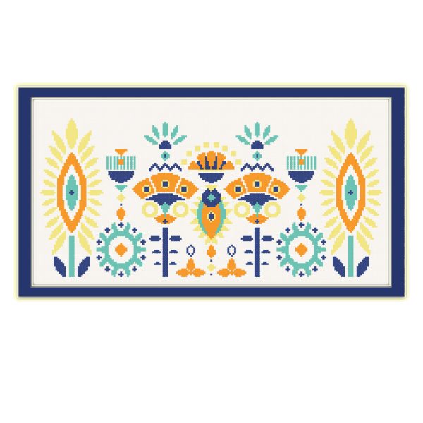 Abstract Flowers cross stitc