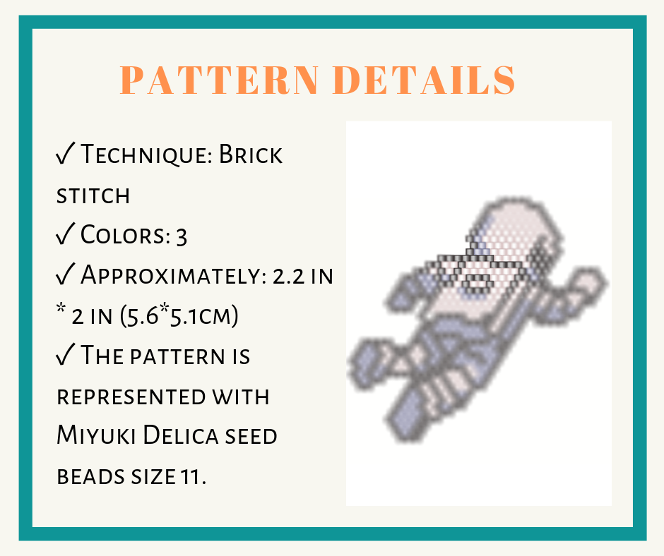 Brick stitch astronaut bead pattern 2 Brick stitch astronaut bead pattern - Image 2
