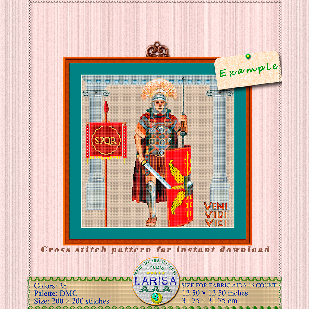 Centurion Cross Stitch Pattern | Roman Legionary 3 Roman Warrior